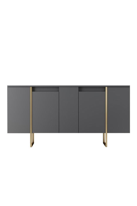 Hanah Home Consola Nogal y Oro 160cm x 35cm x 80cm - Mueble de Salón Elegante y Duradero